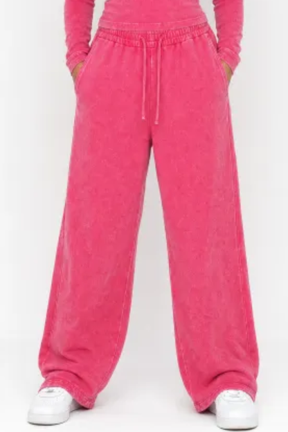 Women Fall Washed Vintage Straight Leg Sweatpants