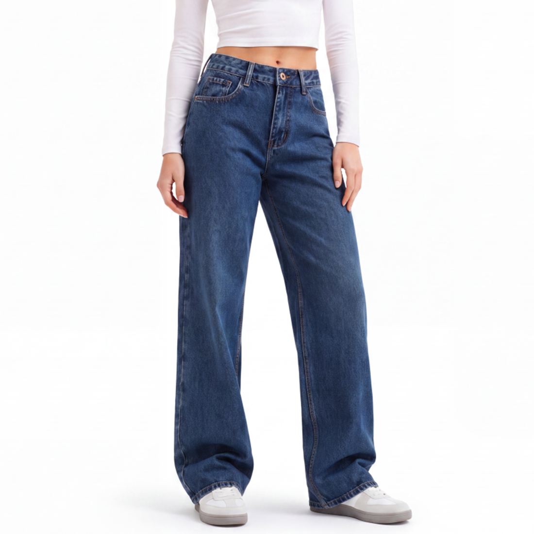 Women's High Waist Straight Leg Jeans