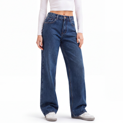Women's High Waist Straight Leg Jeans