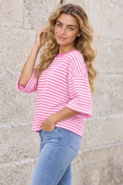 Women Spring/Summer Striped Back Tie Relaxed Blouse