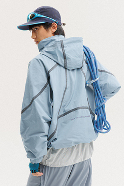 Unisex Mountain Paneled 3D Lightweight Windbreaker Jacket