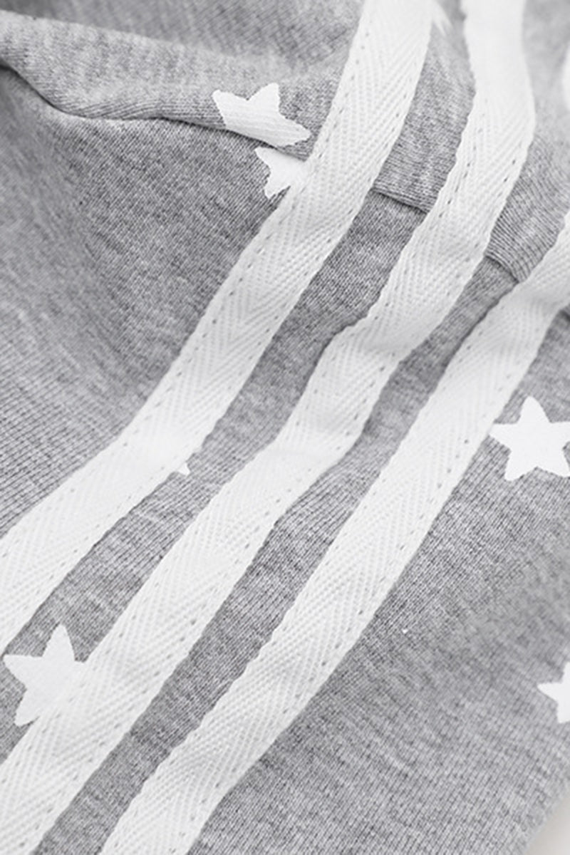 Women's Summer 3D Wing Star Print V-Neck Cotton T-Shirt