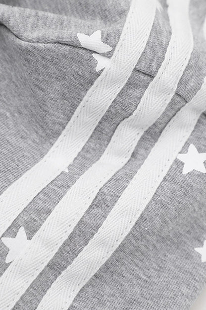 Women's Summer 3D Wing Star Print V-Neck Cotton T-Shirt