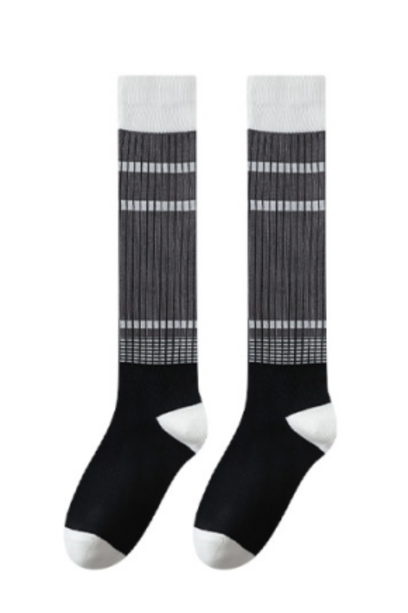 Unisex Fall Vintage Compression Striped Knee-High Socks