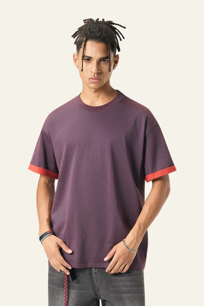 Men's Color-blocked Base Layer Short-sleeved T-shirt