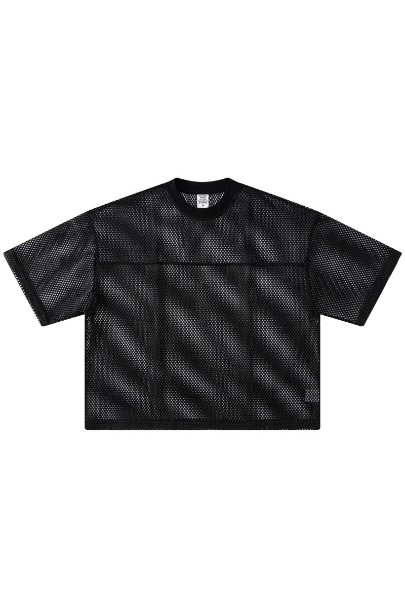 Men's Summer Boxy Mesh Cropped Football Streetwear T-Shirt