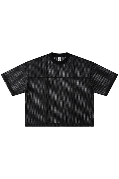 Men's Summer Boxy Mesh Cropped Football Streetwear T-Shirt