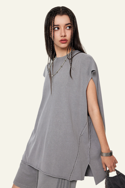Women's Cotton 270 Heavyweight Washed Side Slit Tank Top
