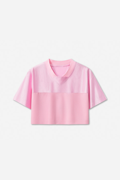 Women's Summer Y2K V-Neck Cutout Crop Patchwork Tee