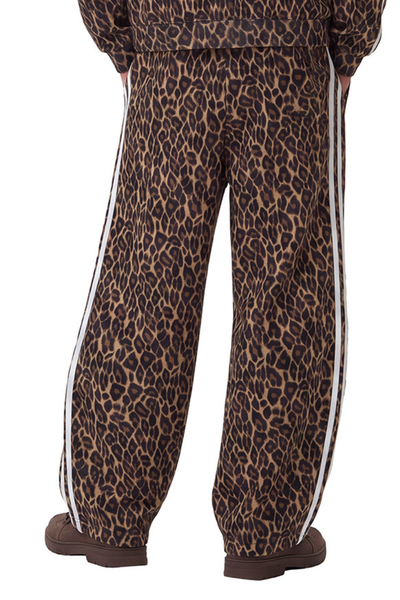 Men's Fall Winter Vintage Leopard Curved-Leg Sweatpants