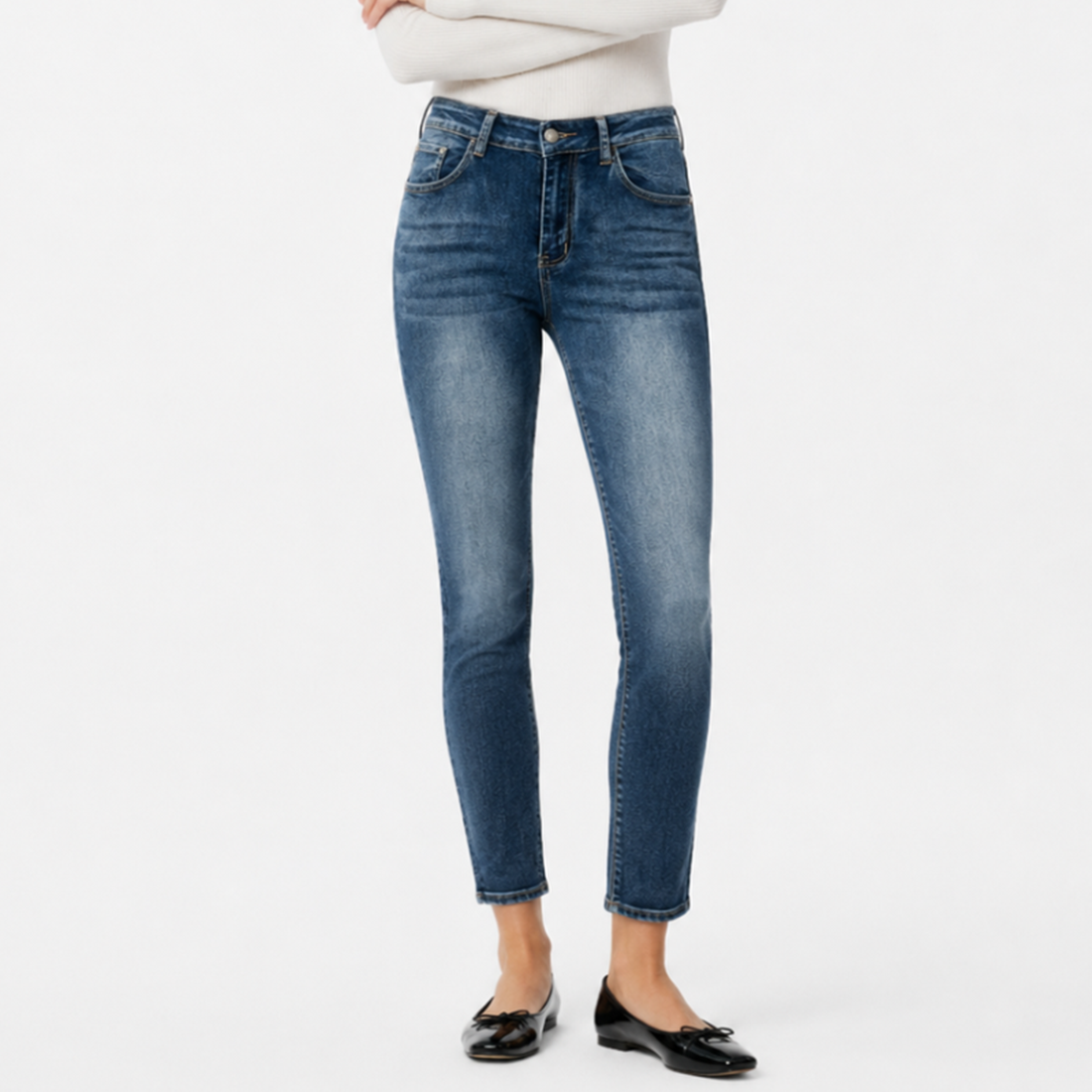 Women's Vintage High Waist Wash Stretch Skinny Jeans