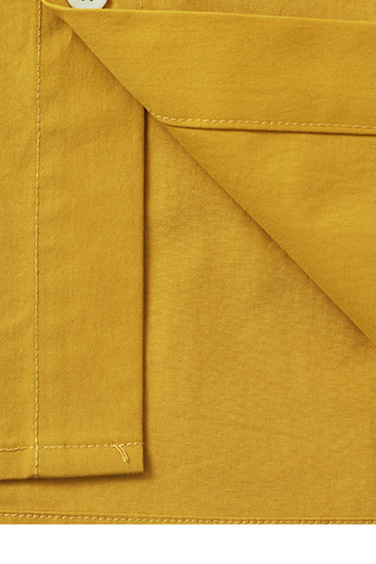 Men's Spring Colorblock Collared Button-Down Shirt
