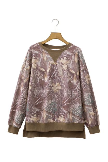 Women's Fall Abstract Print Crewneck Long Sleeve Sweatshirt