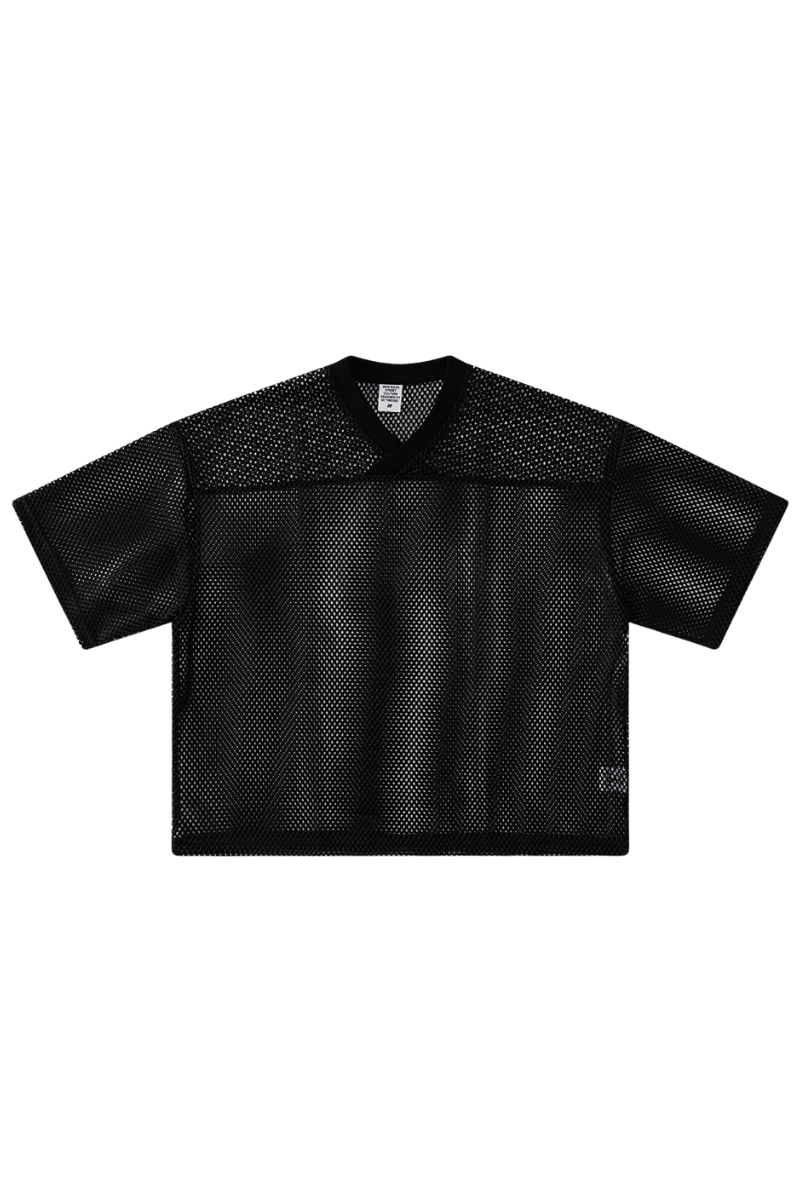 Unisex Summer Retro Mesh Boxy Print Loose Tee