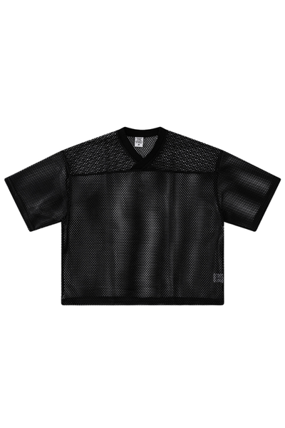 Unisex Summer Retro Mesh Boxy Print Loose Tee