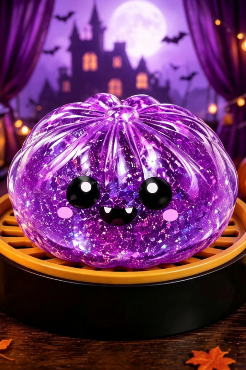 Unisex Fall Halloween Horror Bun Glitter Squishy Fidget Toy