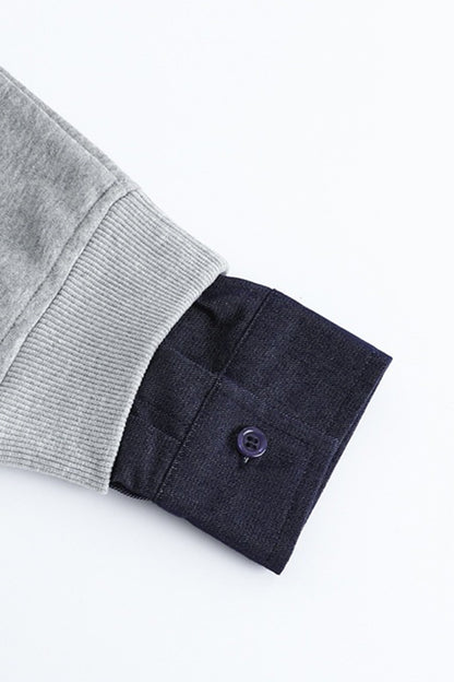 Men's Fall Winter Half-Zip Layered Preppy Sweatshirt