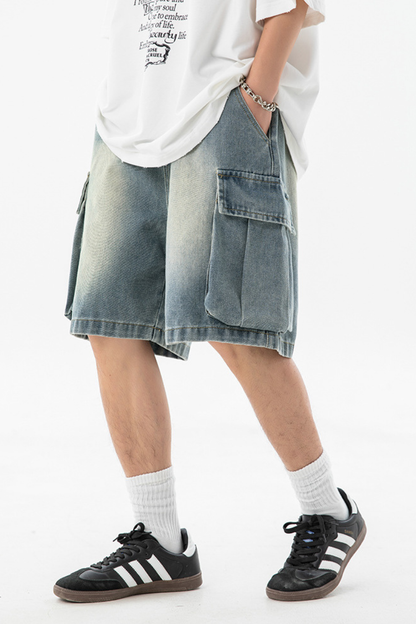 Men's Summer Washed Cargo Loose 3D Pocket 5" Shorts