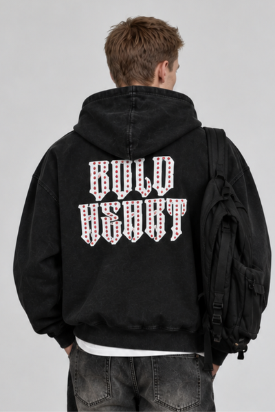Men Fall Clothing Vintage Gothic Rhinestone Zip Up Hoodie