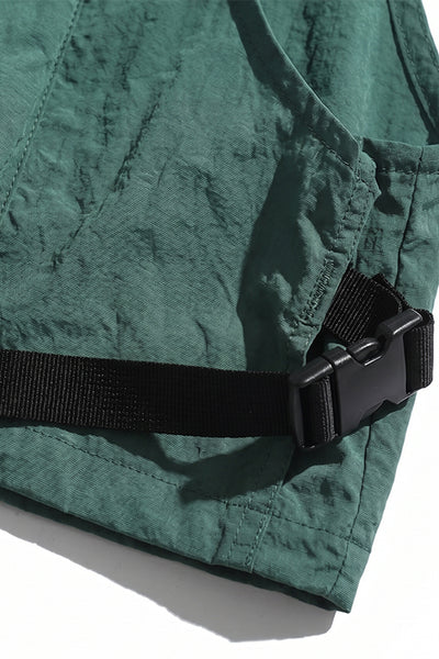 Men's Summer Hooded Multi-Pocket Cropped Utility Cargo Vest