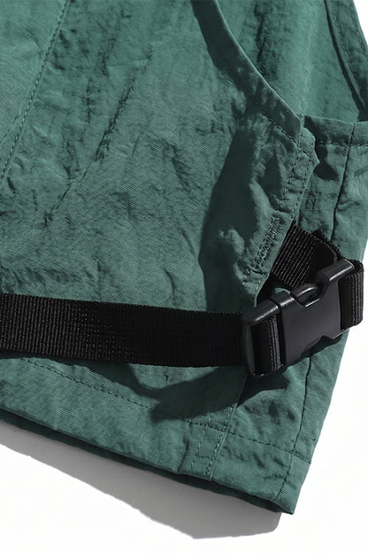 Men's Summer Hooded Multi-Pocket Cropped Utility Cargo Vest