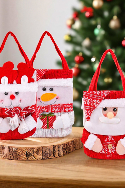 Christmas Snowman Red Scarf Candy Gift HandBag