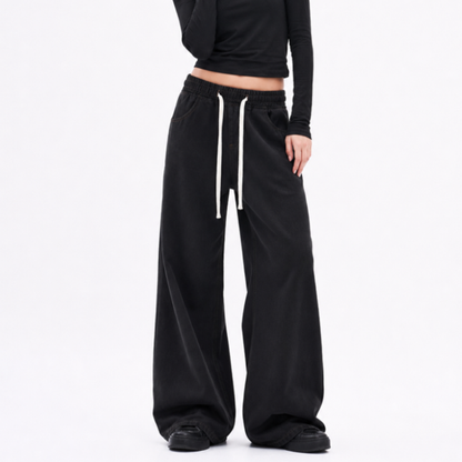 Women's Drawstring Waist Wide Leg Jeans