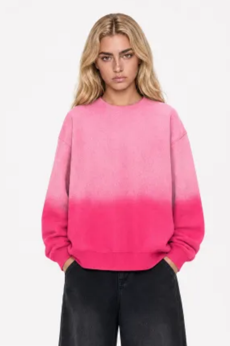 Women Fall Sandblasted Gradient Oversized Sweatshirt