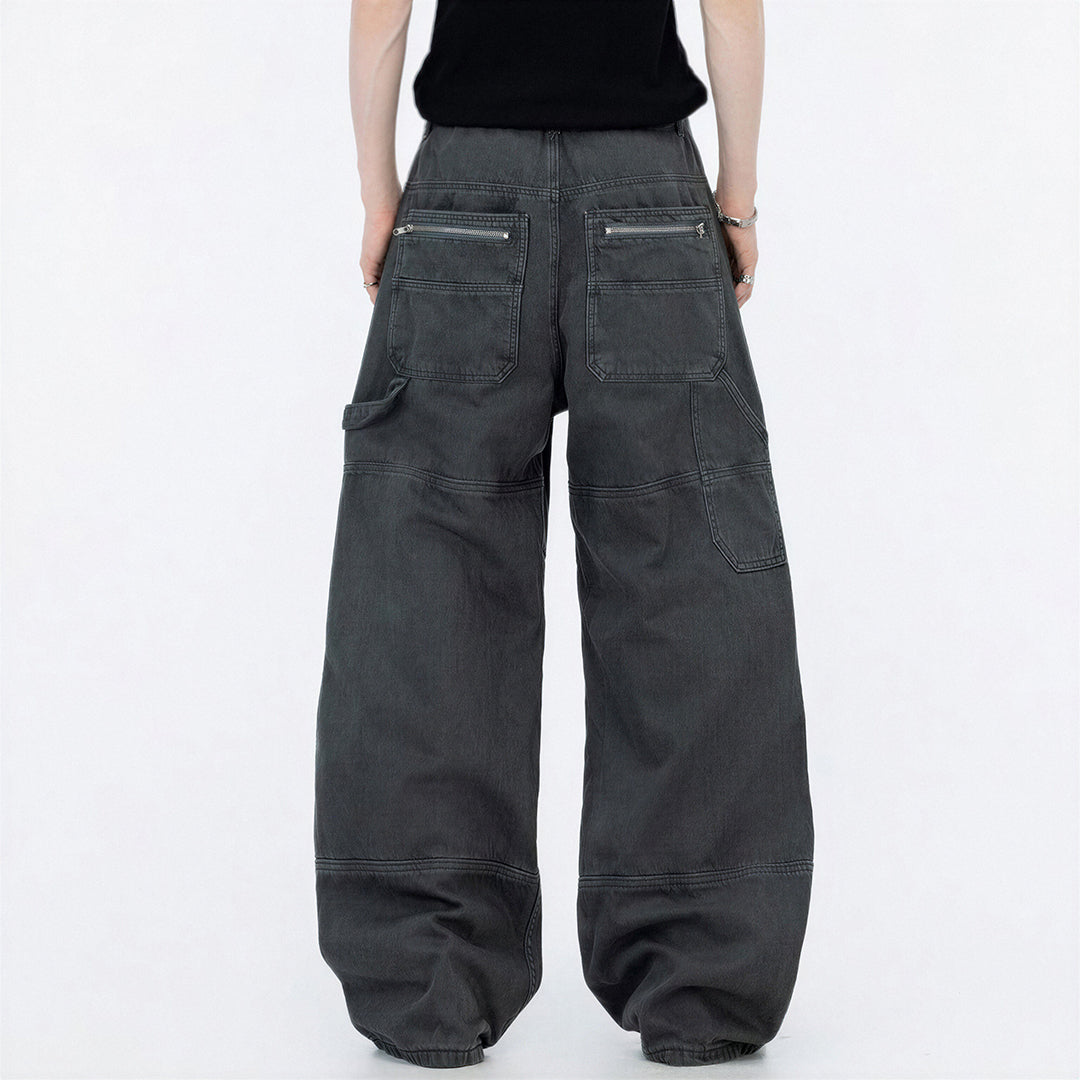 Men's Spring Multi-Pocket Cargo Wide-Leg Pants