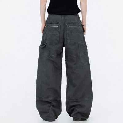 Men's Spring Multi-Pocket Cargo Wide-Leg Pants