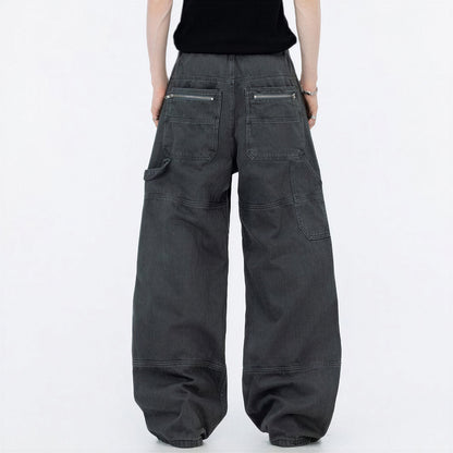 Men's Spring Multi-Pocket Cargo Wide-Leg Pants