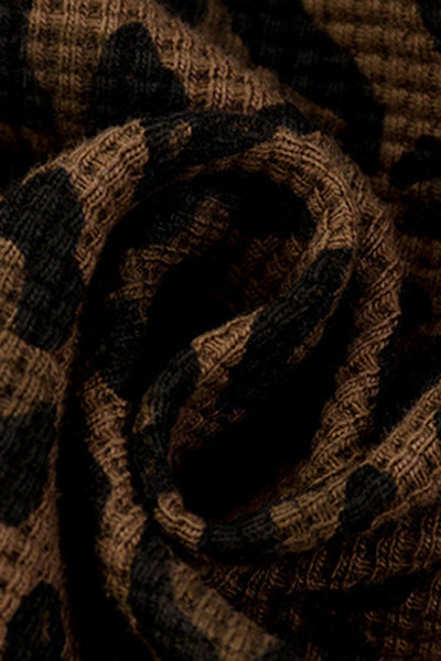 Women's Fall Winter Leopard-Print Zip-Up Hooded Jacket