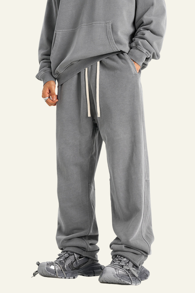 Men's Heavyweight Washed Cotton Athletic Wear Pants