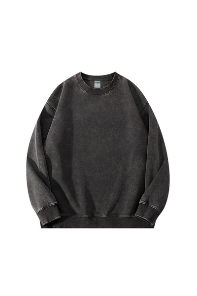Men's Fall Winter Vintage Loose Crewneck Cotton Sweatshirt