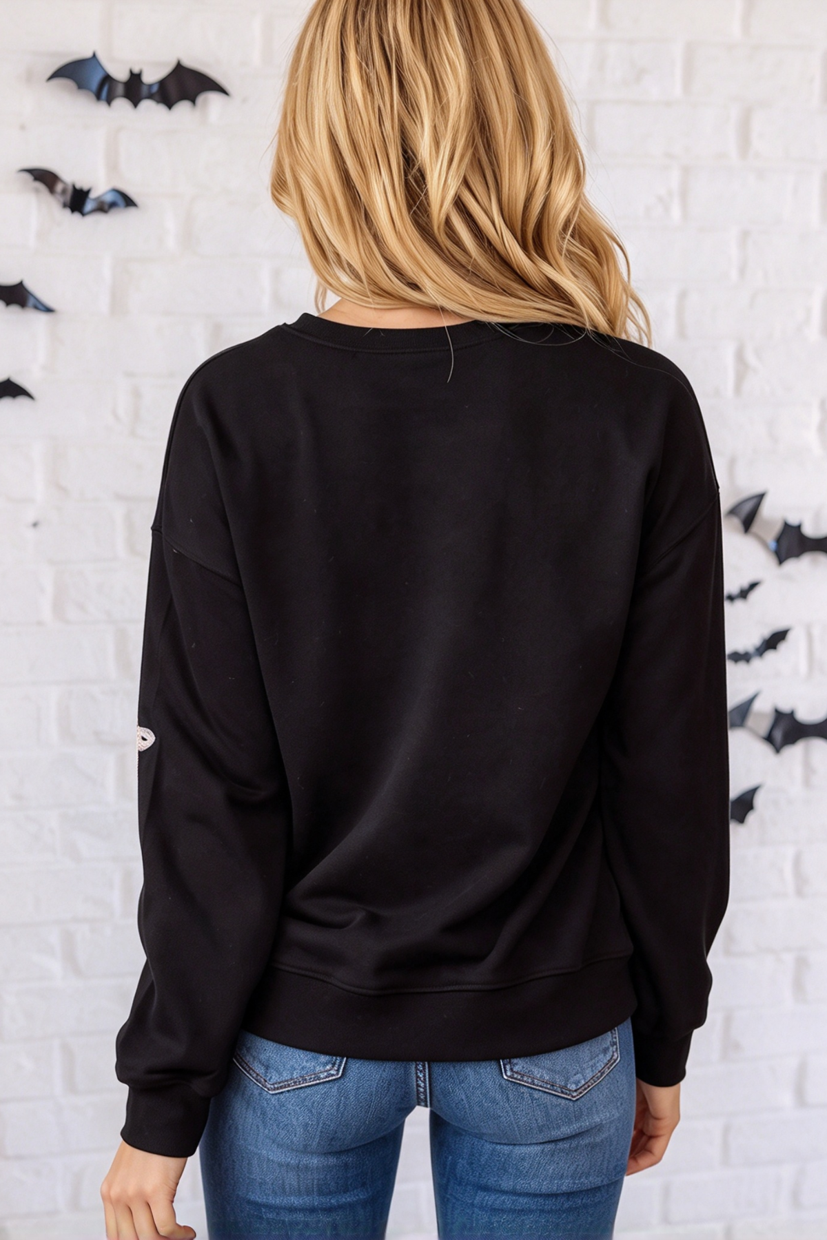 Women's Fall Halloween Print Crew Sweatshirt