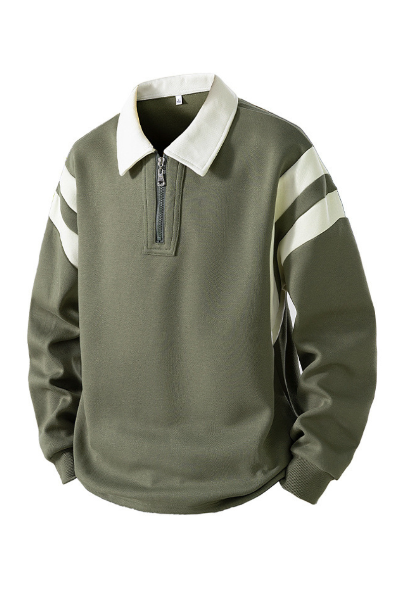 Men's Fall Half-Zip Collared Game-Day Polo Sweatshirt
