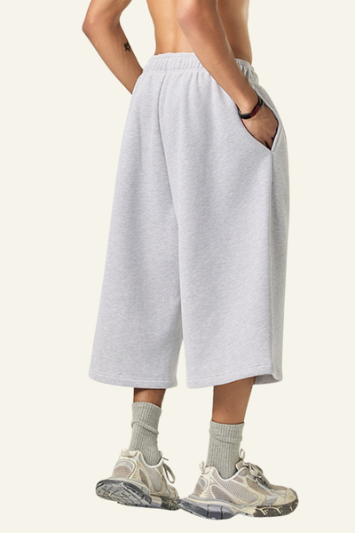 Men's Streetwear Drawstring  Seven-inch Wide Leg Pants.