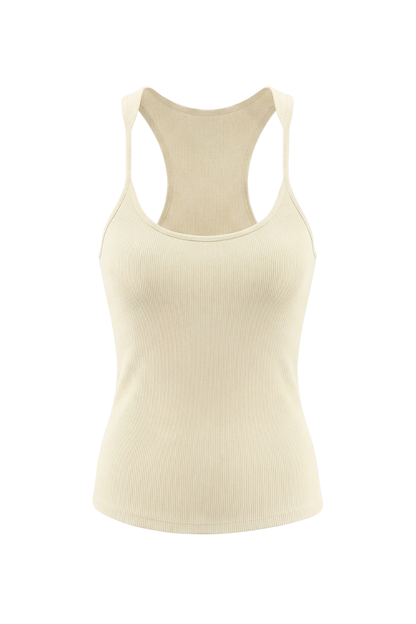 Women's Summer 265g Solid SKM Shaping LowNeck Spaghetti Tank