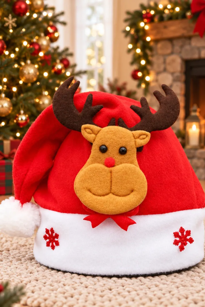 Unisex Winter Christmas 3D Santa Red Plush Party Hat