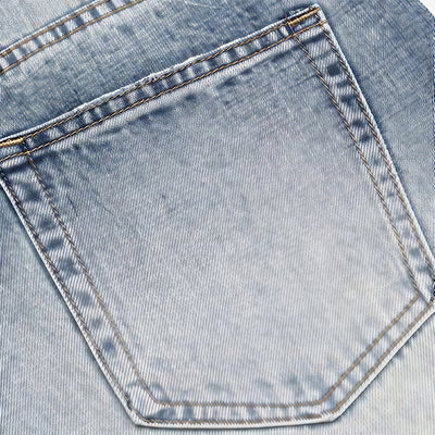 Men's Spring Light Blue Cat Whisker Ripped Denim Jeans