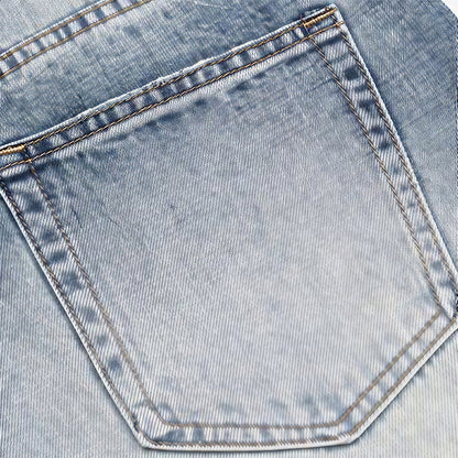 Men's Spring Light Blue Cat Whisker Ripped Denim Jeans