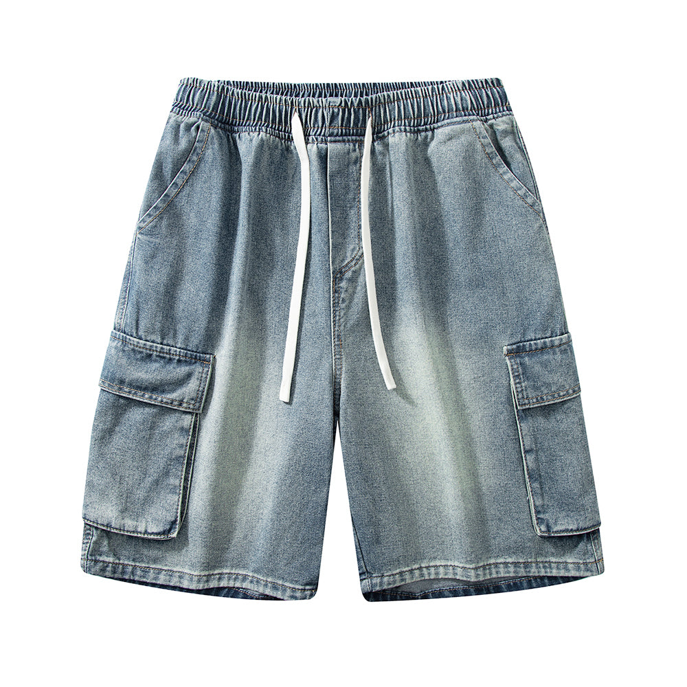 Men's Summer Light Wash Carpenter Baggy Denim Shorts
