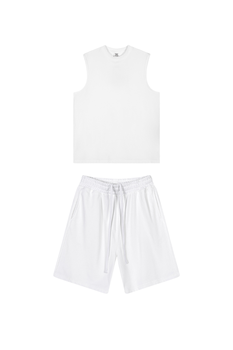 Unisex Summer American Sorona Tank & Loose Shorts Set