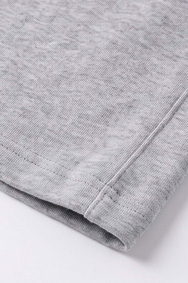 Men's Spring Heather-Grey Straight-Leg Cotton Sweatpants