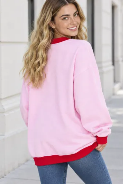 Women Fall Clothing Oversized Color Block Sweatshirt