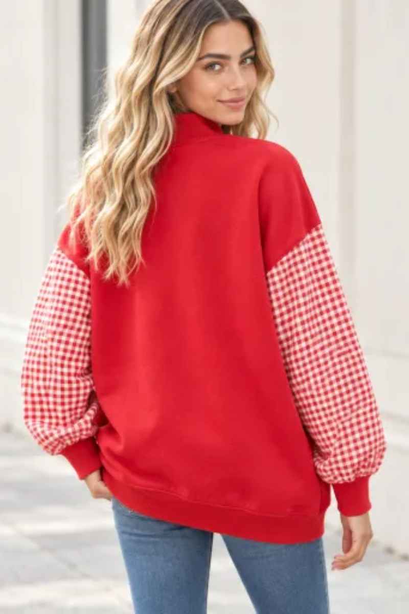 Women Fall Clothing Christmas Merry Plaid Sweatshirt