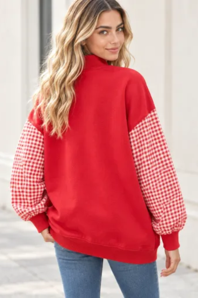 Women Fall Clothing Christmas Merry Plaid Sweatshirt