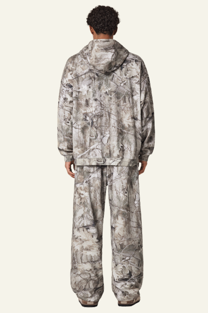 Men's Camouflage Set:Fleece-lined Hoodie And Casual Pants