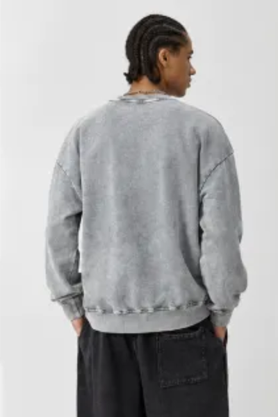 Men Fall Clothing 360G Snow Wash Crewneck Sweatshirt
