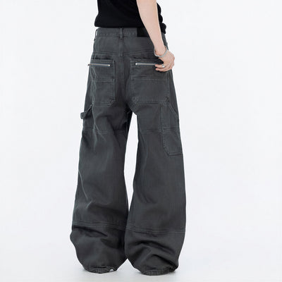 Men's Spring Multi-Pocket Cargo Wide-Leg Pants